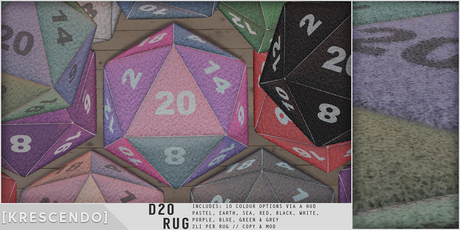 Second Life Marketplace - [Kres] D20 Rug